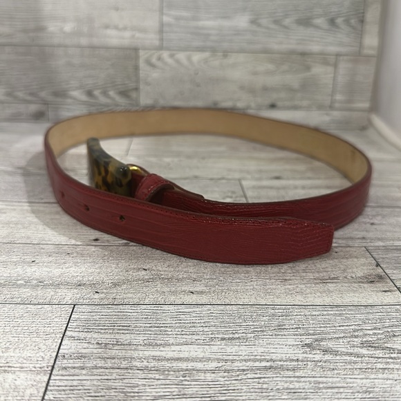 Vintage Carlisle red animal skin leather belt size medium - Picture 4 of 4